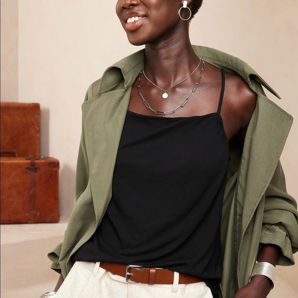 Banana Republic ruched rayon shirring cami/tank (NWT, size S)